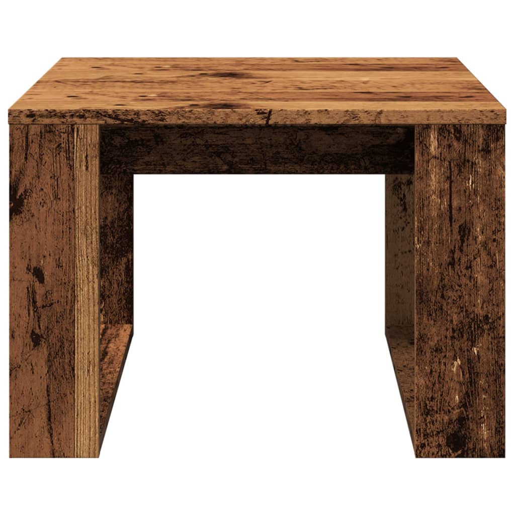 vidaXL Mesa auxiliar de madera de ingeniería envejecida 50x50x35 cm