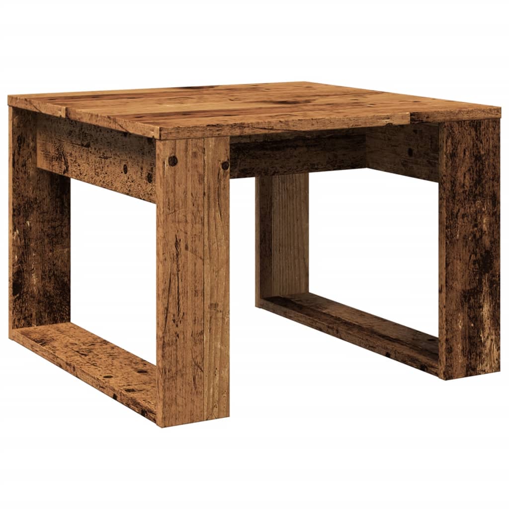 vidaXL Mesa auxiliar de madera de ingeniería envejecida 50x50x35 cm