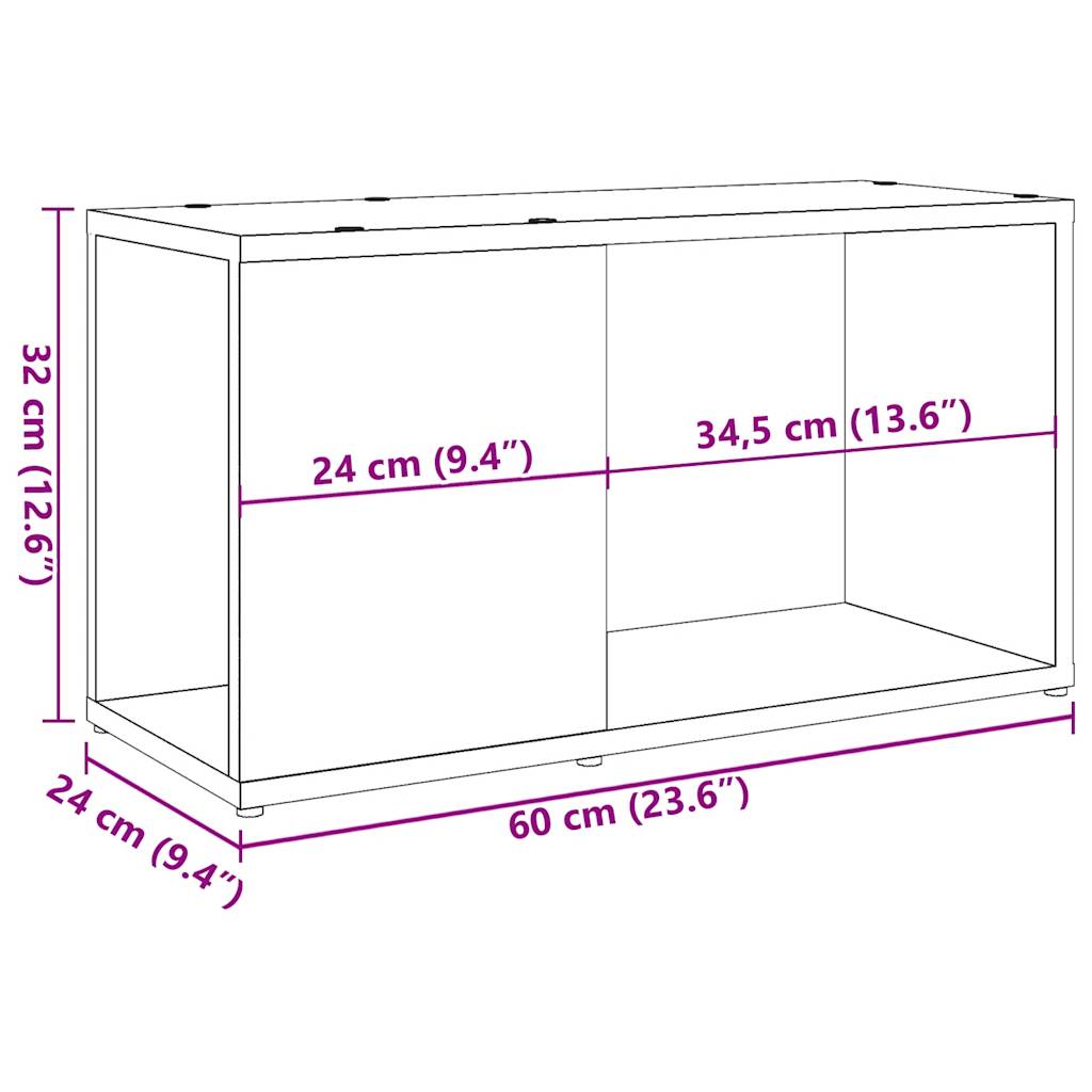 vidaXL Mueble de TV madera de ingeniería envejecida 60x24x32 cm