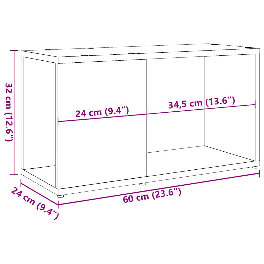 vidaXL Mueble de TV madera de ingeniería roble artisan 60x24x32 cm