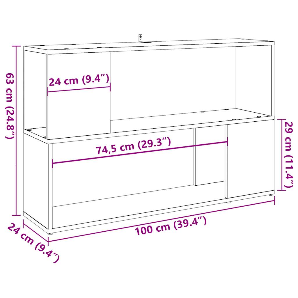 vidaXL Estantería madera de ingeniería roble artisan 100x24x63 cm