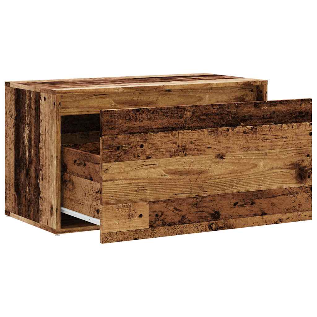 vidaXL Banco de pasillo de aglomerado madera vieja 80x40x45 cm