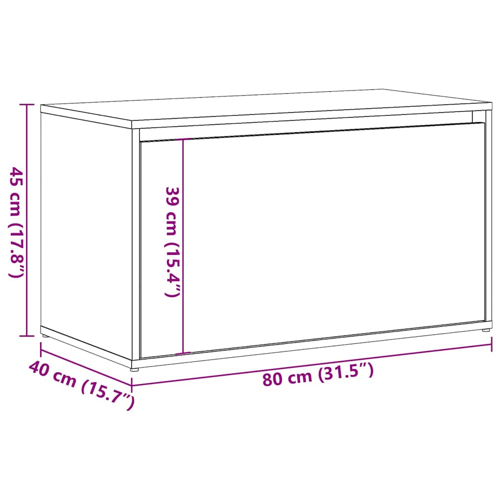 vidaXL Banco de pasillo de aglomerado madera vieja 80x40x45 cm