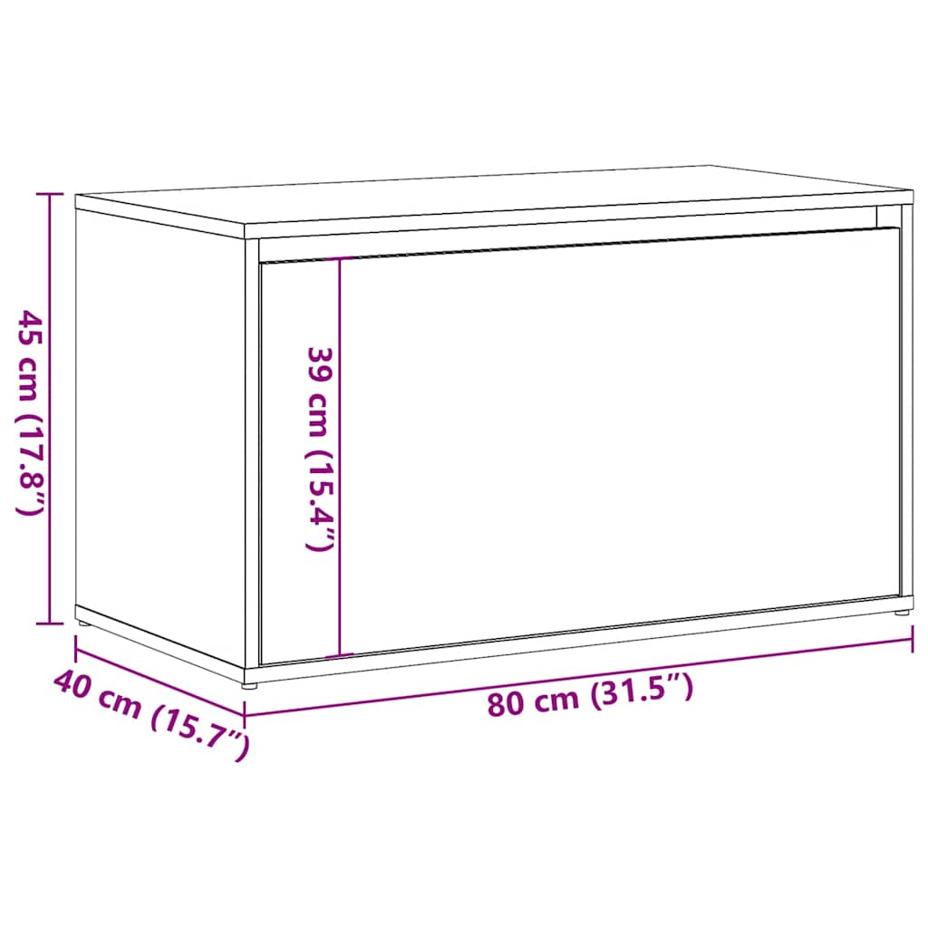 vidaXL Banco de pasillo de aglomerado roble artesanal 80x40x45 cm