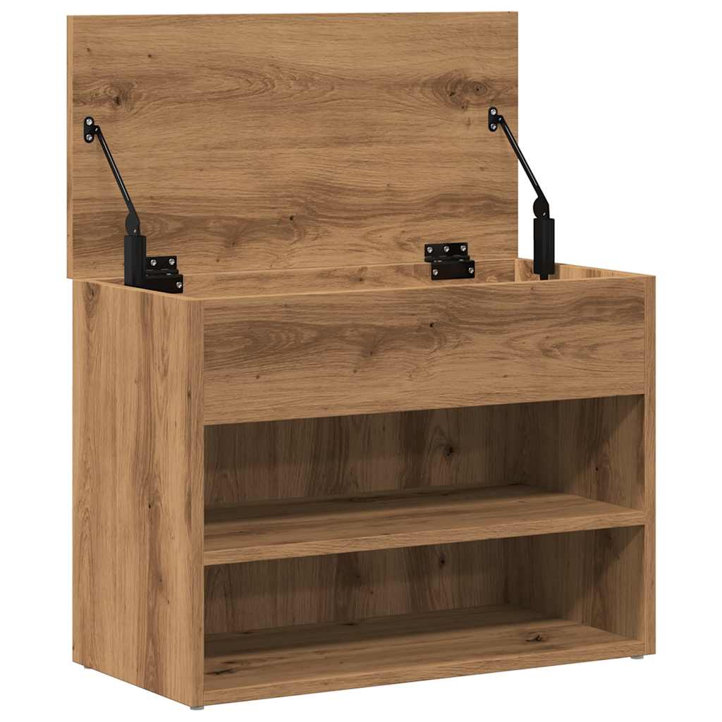 vidaXL Banco zapatero madera de ingeniería roble artisan 60x30x45 cm