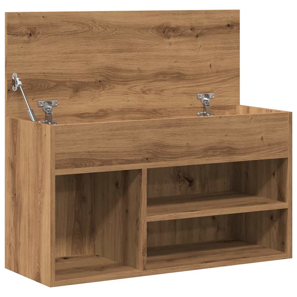 vidaXL Banco zapatero madera de ingeniería roble artisan 80x30x45 cm