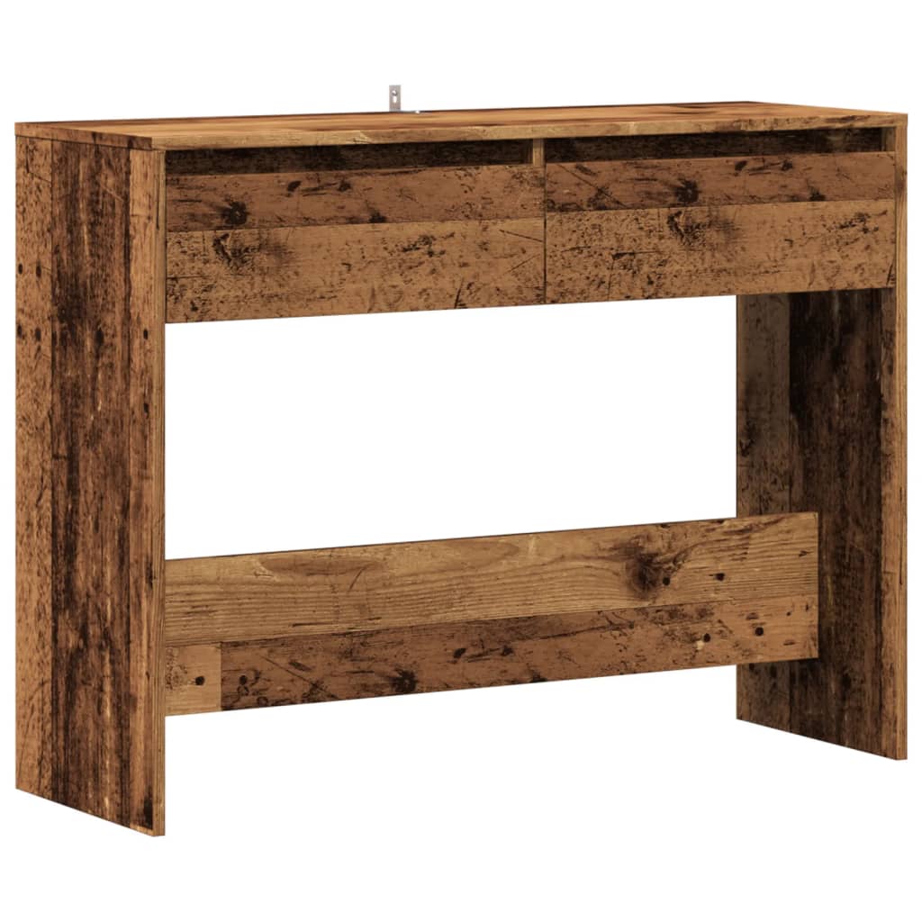 vidaXL Mesa consola madera ingeniería madera envejecida 100x35x76,5 cm