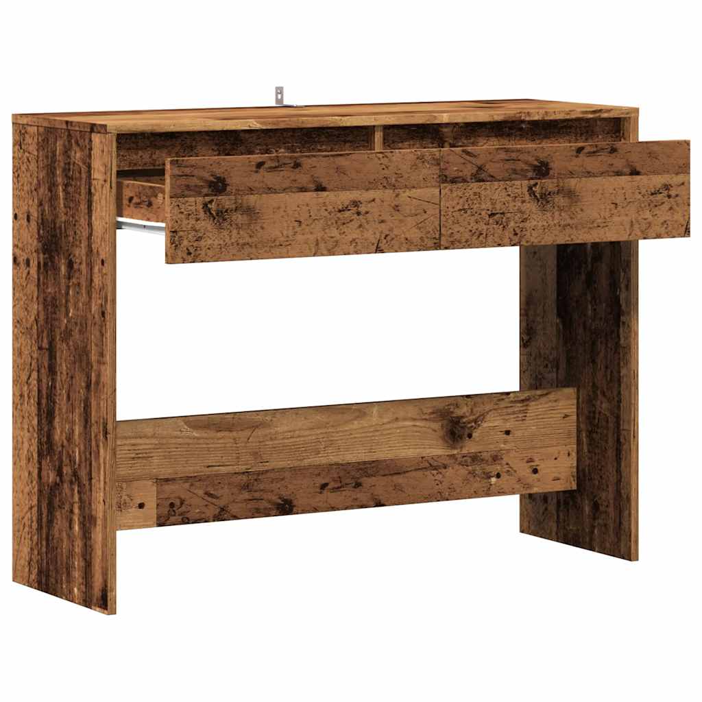 vidaXL Mesa consola madera ingeniería madera envejecida 100x35x76,5 cm