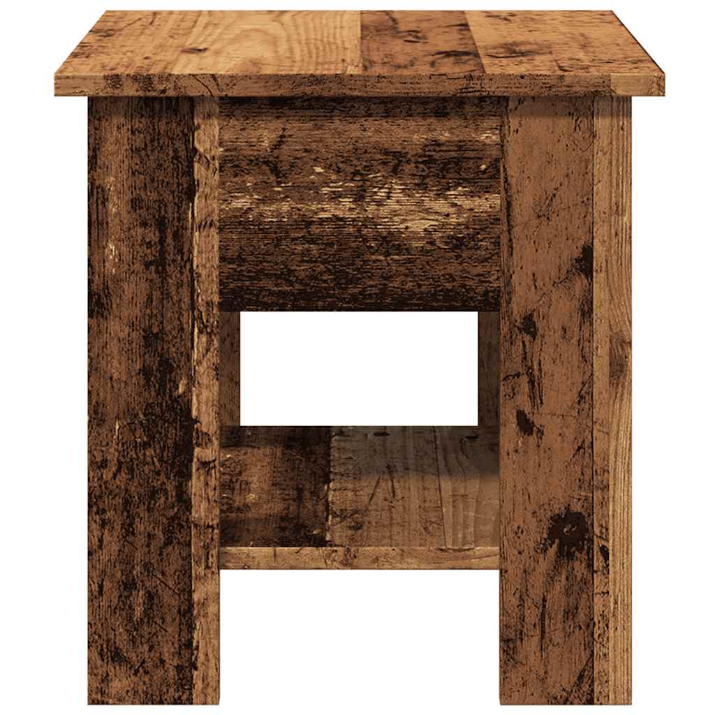 vidaXL Mesa de centro madera ingeniería madera envejecida 40x40x42 cm