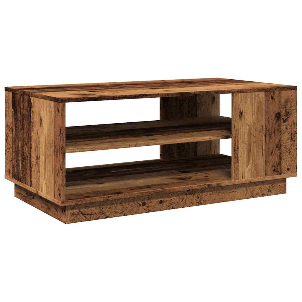 vidaXL Mesa de centro madera ingeniería madera envejecida 102x55x43 cm