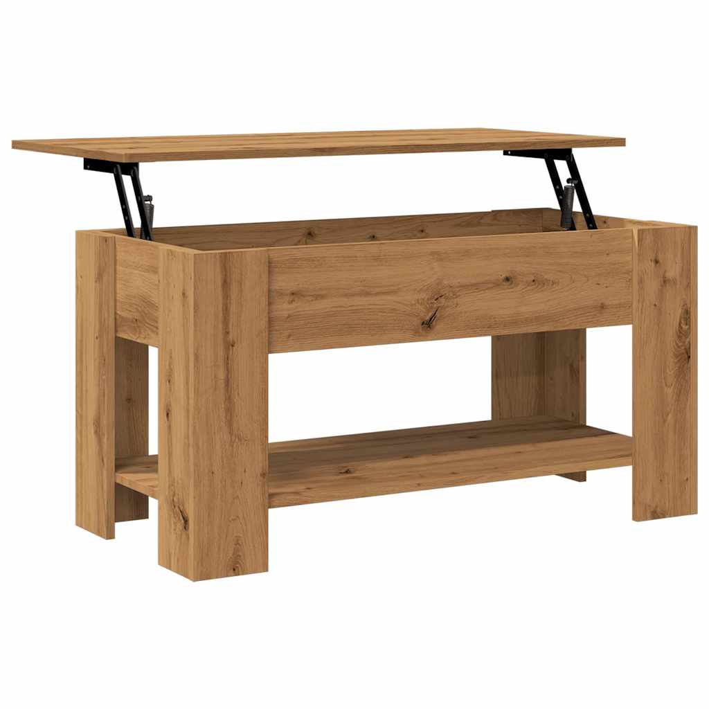 vidaXL Mesa de centro madera de ingeniería roble artesanal 101x49x52cm