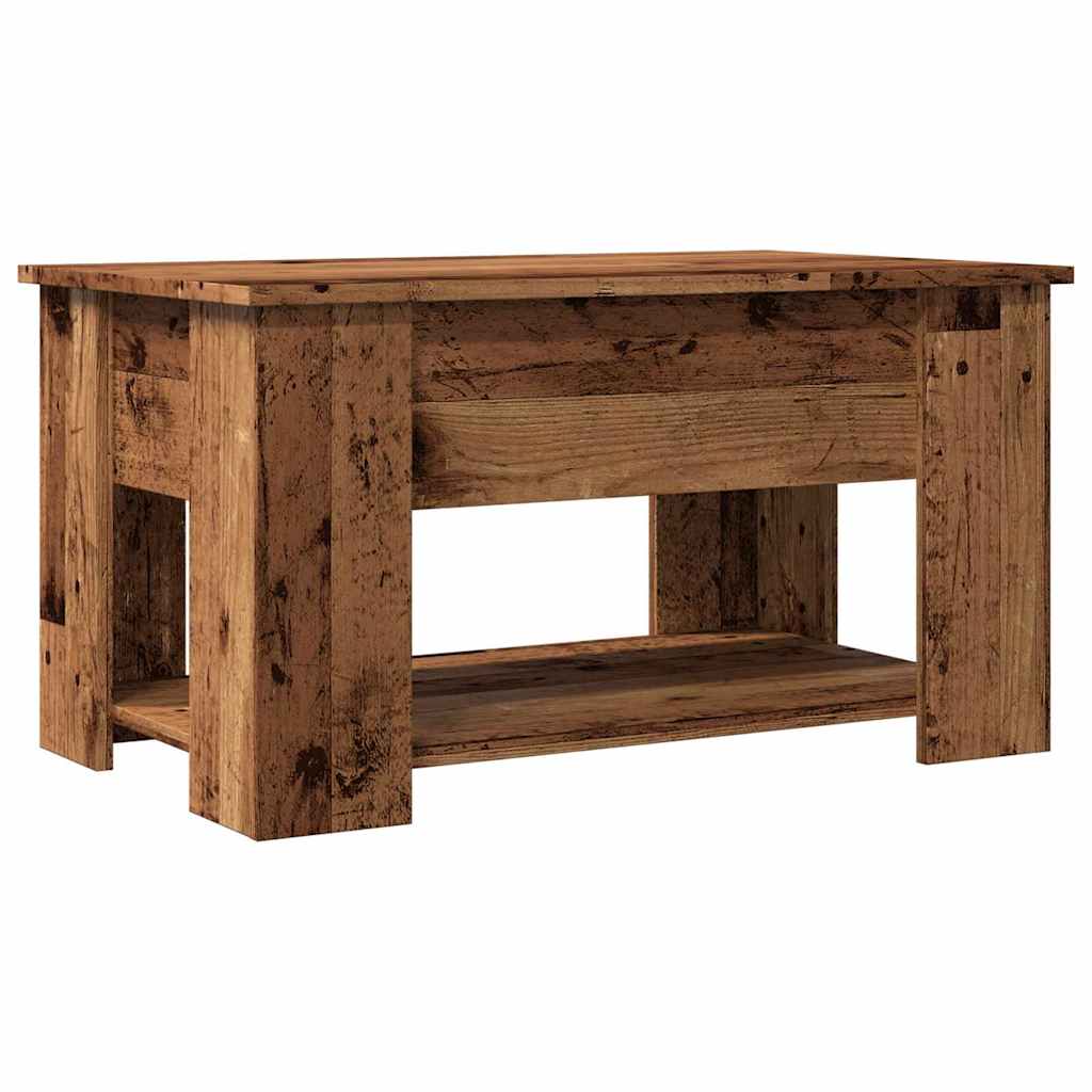 vidaXL Mesa de centro madera de ingeniería madera antigua 79x49x41 cm