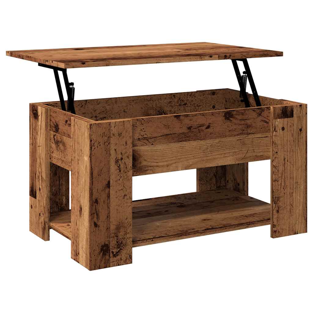 vidaXL Mesa de centro madera de ingeniería madera antigua 79x49x41 cm