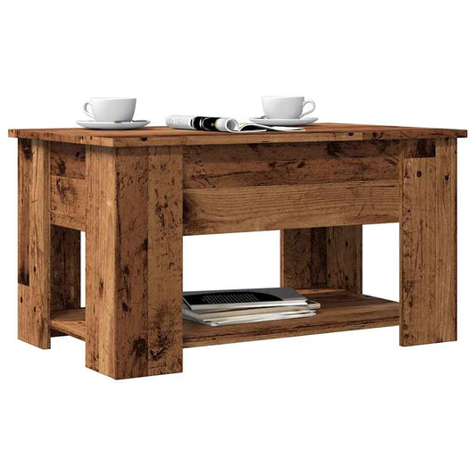 vidaXL Mesa de centro madera de ingeniería madera antigua 79x49x41 cm