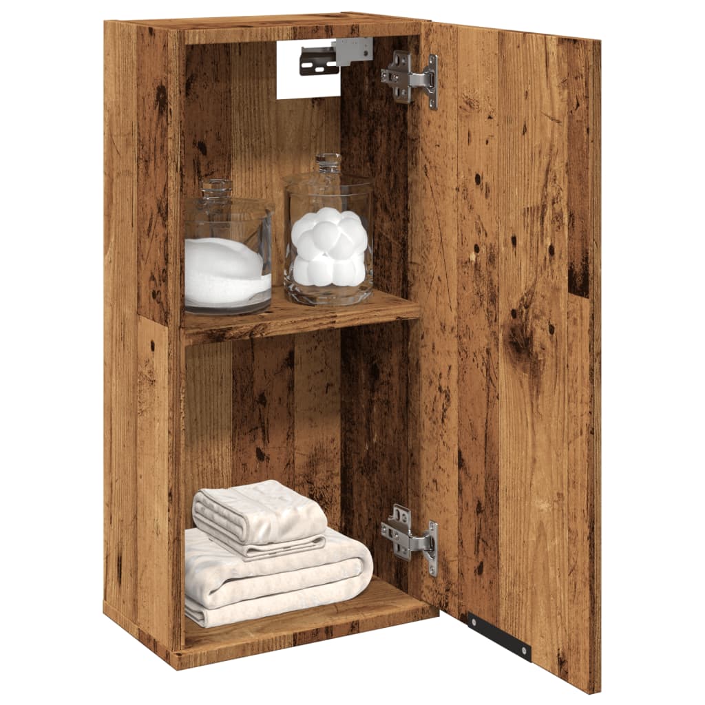 vidaXL Armario de baño de pared madera envejecida 32x20x67 cm