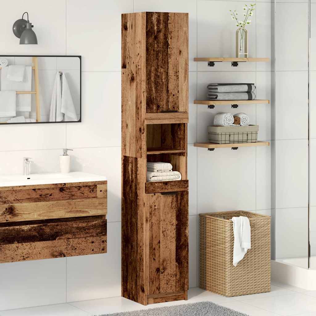 vidaXL Armario de baño de madera contrachapada envejecida