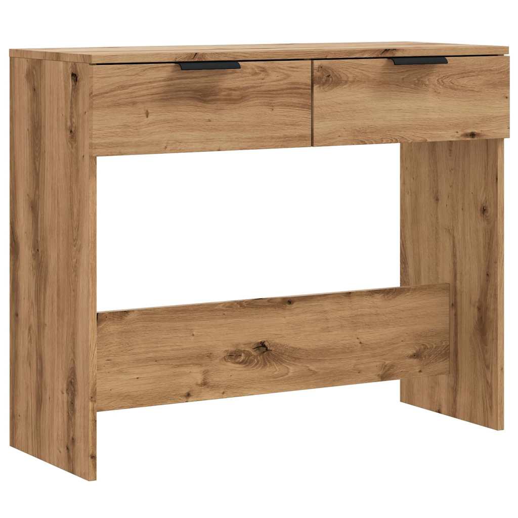 vidaXL Mesa consola madera de ingeniería roble artesanal 90x36x75 cm