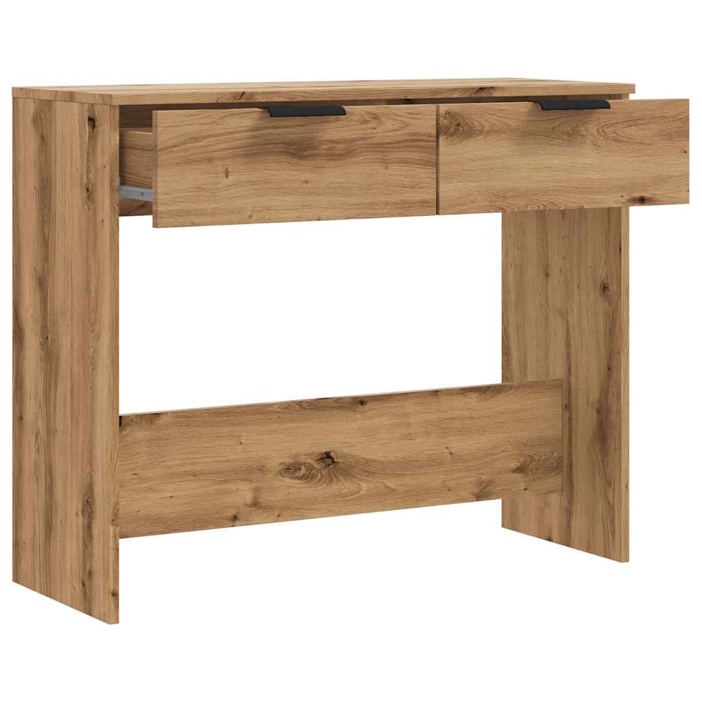 vidaXL Mesa consola madera de ingeniería roble artesanal 90x36x75 cm