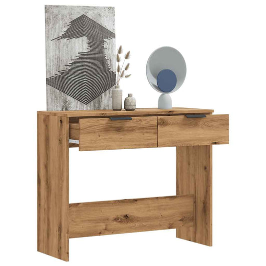 vidaXL Mesa consola madera de ingeniería roble artesanal 90x36x75 cm