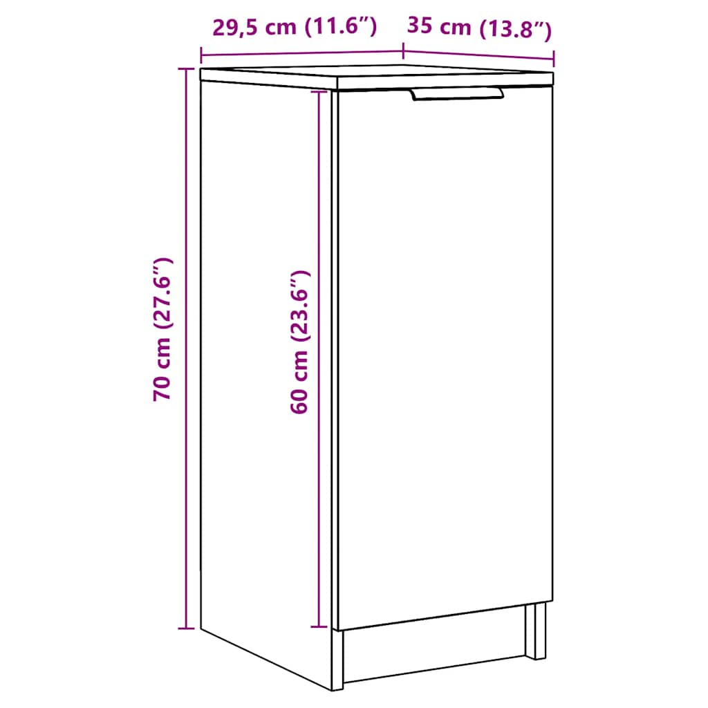 vidaXL Mueble zapatero madera de ingeniería envejecida 30x35x70 cm