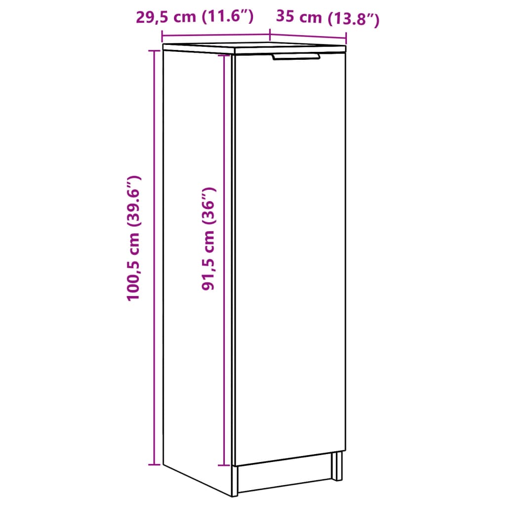 vidaXL Mueble zapatero madera de ingeniería envejecida 29,5x35x100,5cm