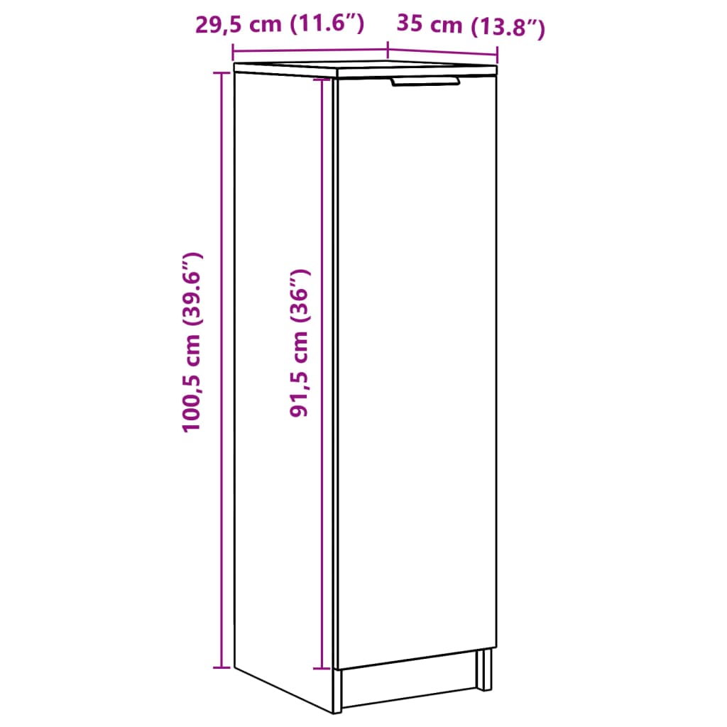 vidaXL Mueble zapatero madera ingeniería roble artisan 29,5x35x100,5cm