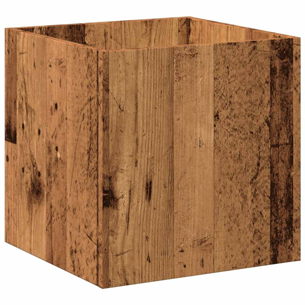 vidaXL Jardinera de madera contrachapada madera vieja 40x40x40 cm