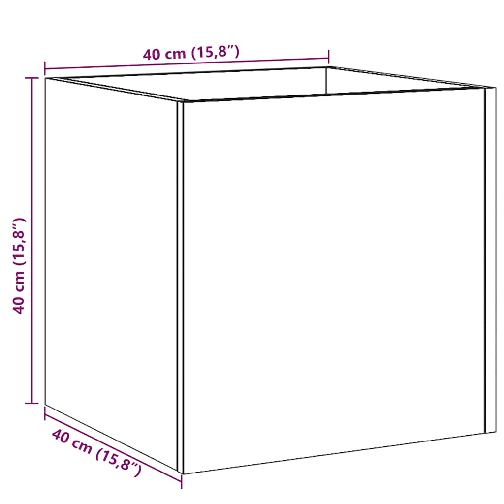 vidaXL Jardinera de madera contrachapada madera vieja 40x40x40 cm