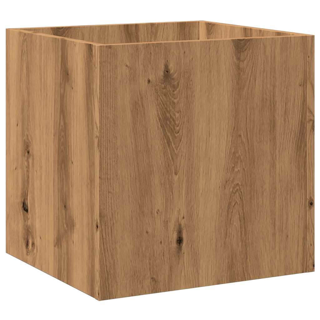 vidaXL Jardinera de madera contrachapada roble artesanal 40x40x40 cm