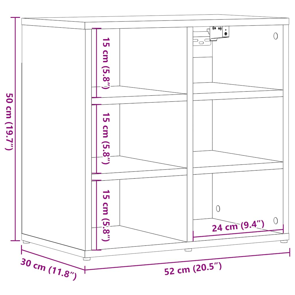 vidaXL Zapatero madera vieja 52x30x50 cm