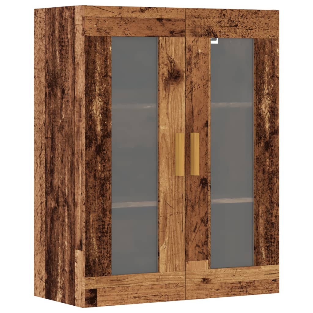 vidaXL Armario de pared colgante madera envejecida 69,5x34x90 cm