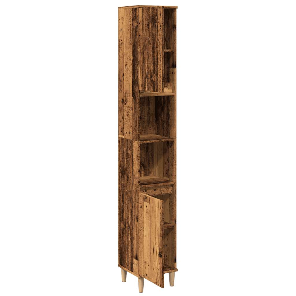 vidaXL Armario de baño madera de ingeniería envejecida 30x30x190 cm