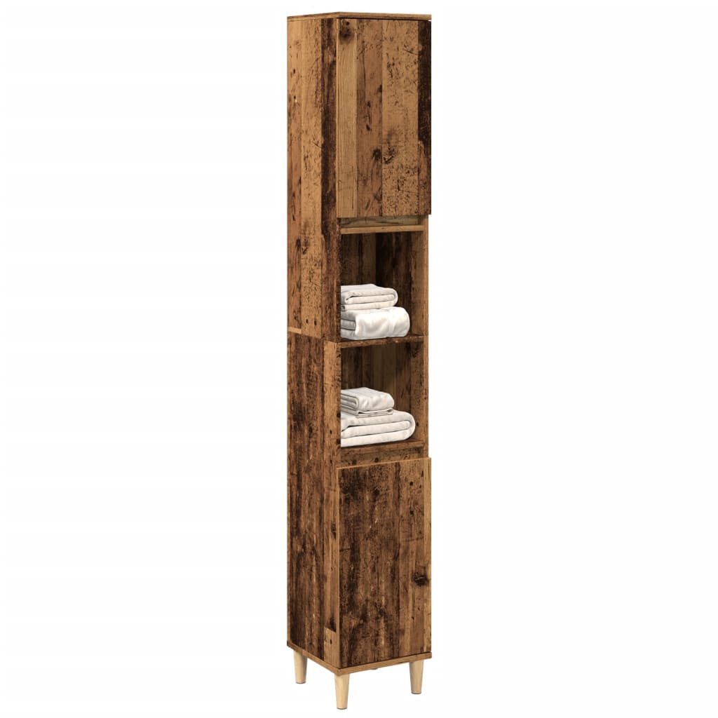 vidaXL Armario de baño madera de ingeniería envejecida 30x30x190 cm