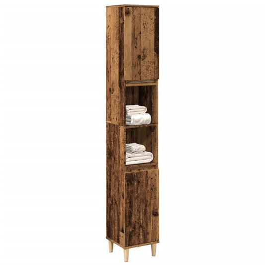 vidaXL Armario de baño madera de ingeniería envejecida 30x30x190 cm