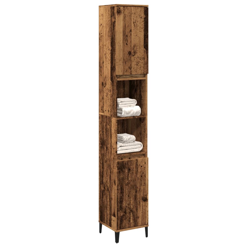 vidaXL Armario de baño madera de ingeniería envejecida 30x30x190 cm