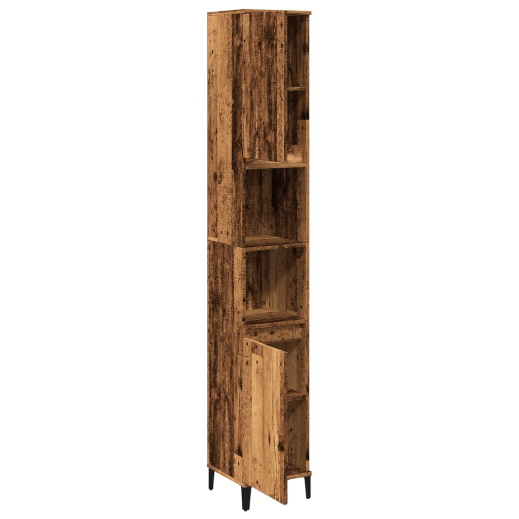 vidaXL Armario de baño madera de ingeniería envejecida 30x30x190 cm