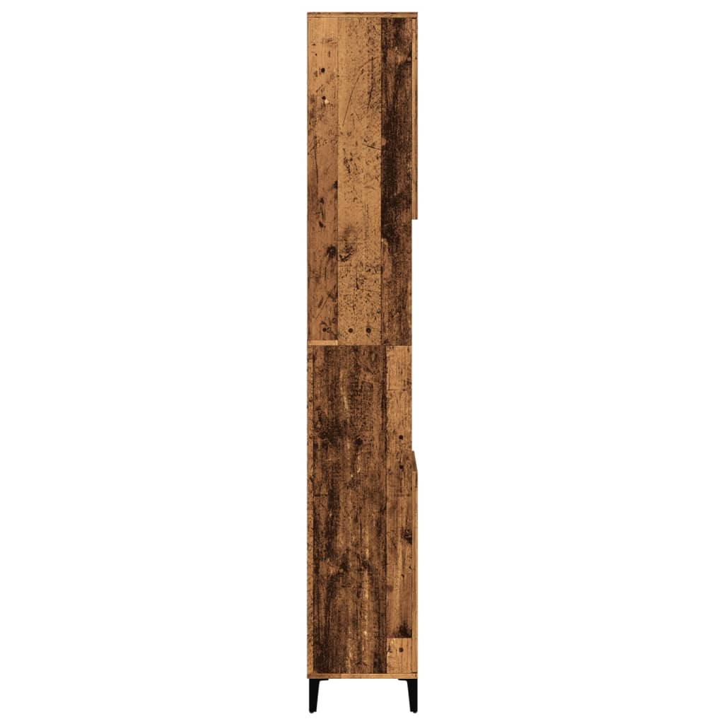 vidaXL Armario de baño madera de ingeniería envejecida 30x30x190 cm