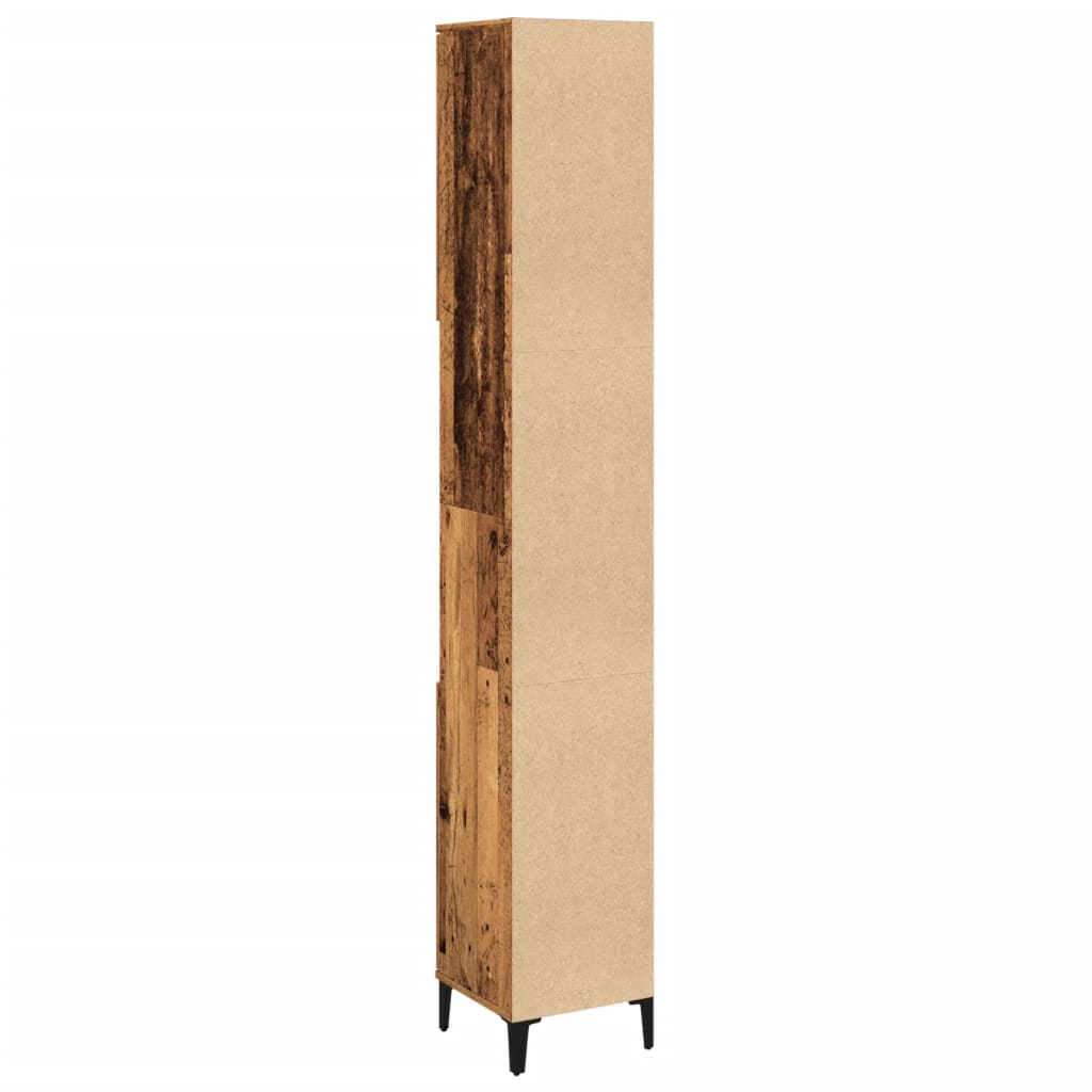 vidaXL Armario de baño madera de ingeniería envejecida 30x30x190 cm