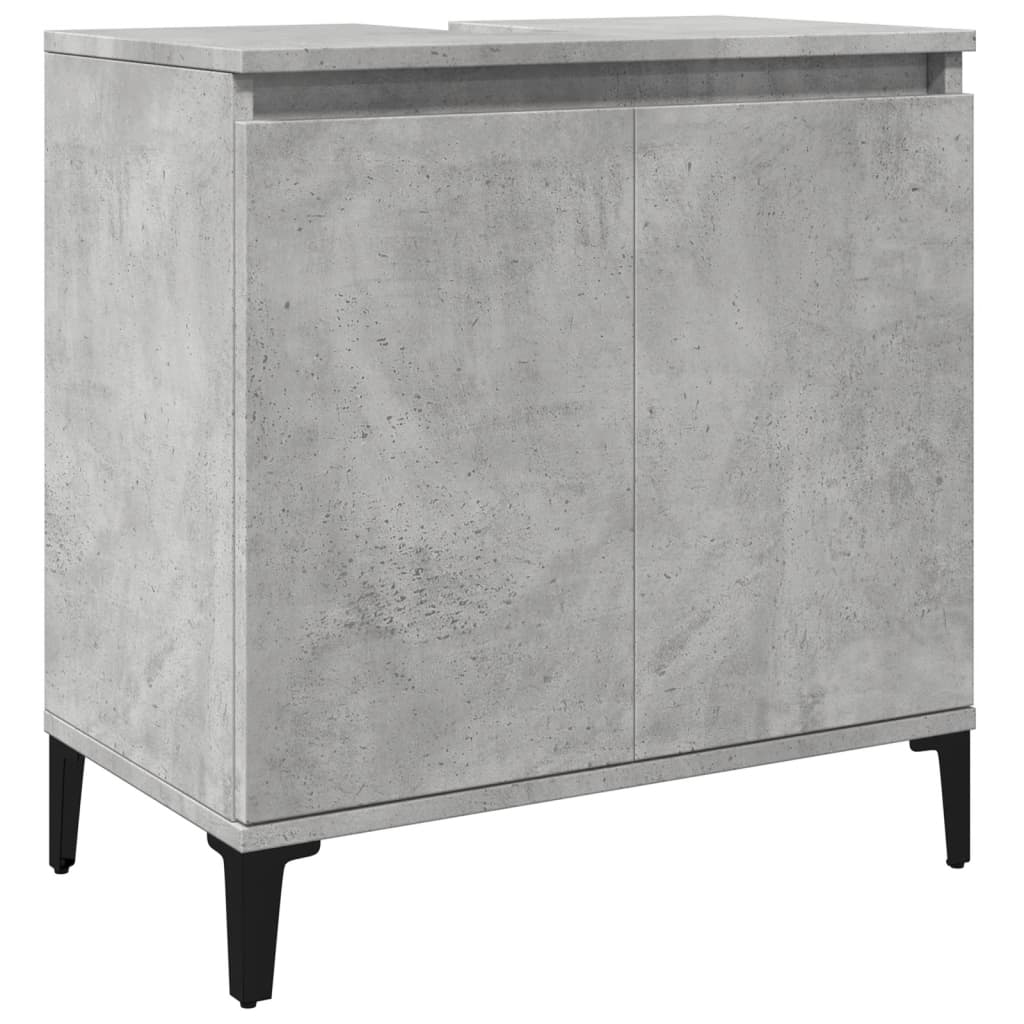 vidaXL Armario de lavabo madera contrachapada gris hormigón 58x33x60cm