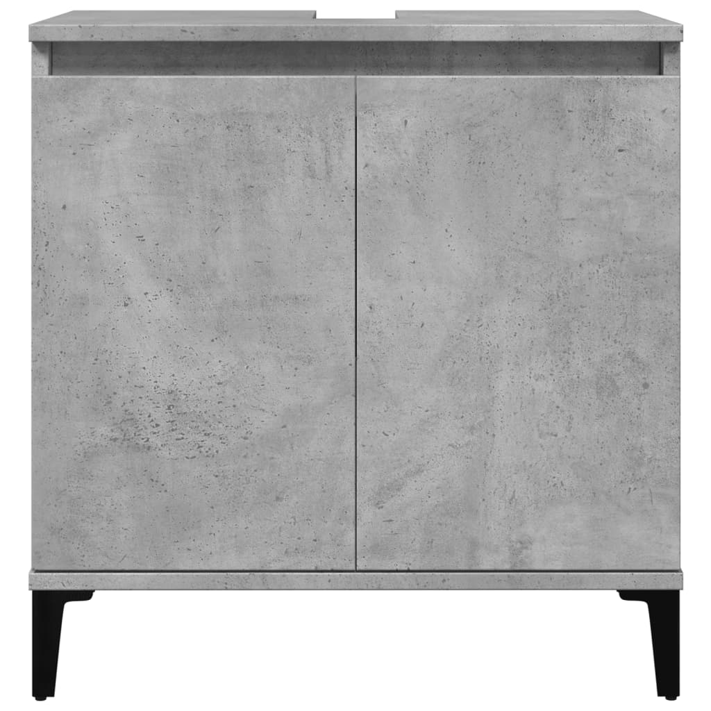 vidaXL Armario de lavabo madera contrachapada gris hormigón 58x33x60cm