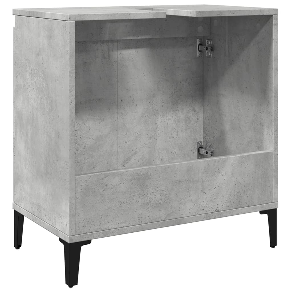 vidaXL Armario de lavabo madera contrachapada gris hormigón 58x33x60cm