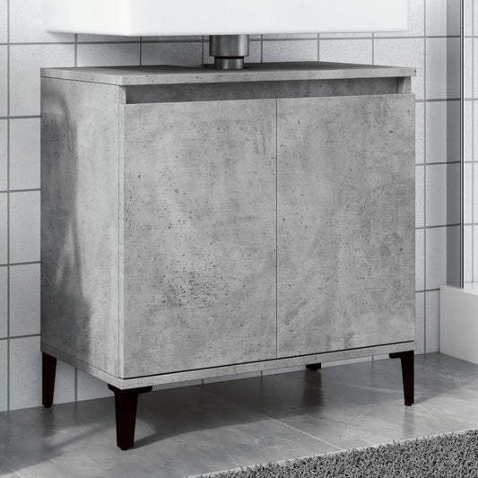 vidaXL Armario de lavabo madera contrachapada gris hormigón 58x33x60cm