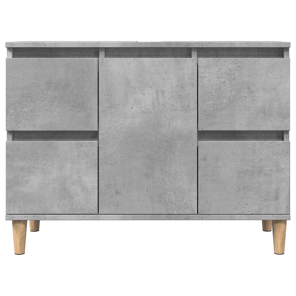 vidaXL Armario de lavabo madera contrachapada gris hormigón 80x33x60cm