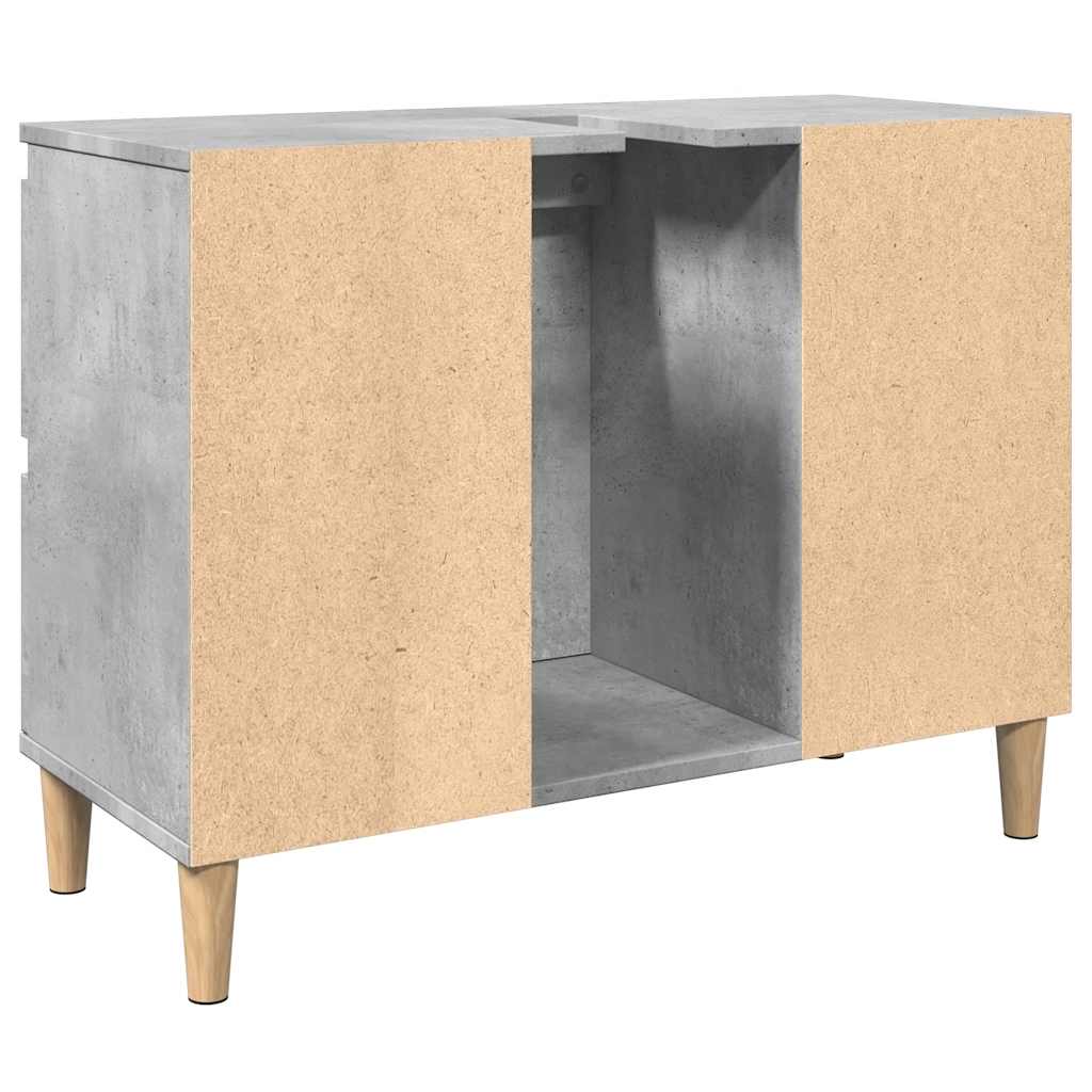 vidaXL Armario de lavabo madera contrachapada gris hormigón 80x33x60cm