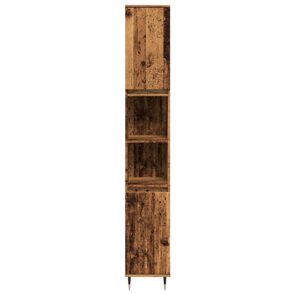 vidaXL Armario de baño madera de ingeniería envejecida 30x30x190 cm