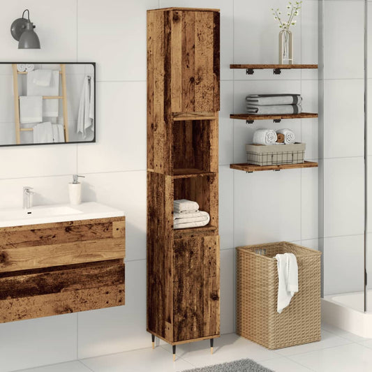 vidaXL Armario de baño madera de ingeniería envejecida 30x30x190 cm