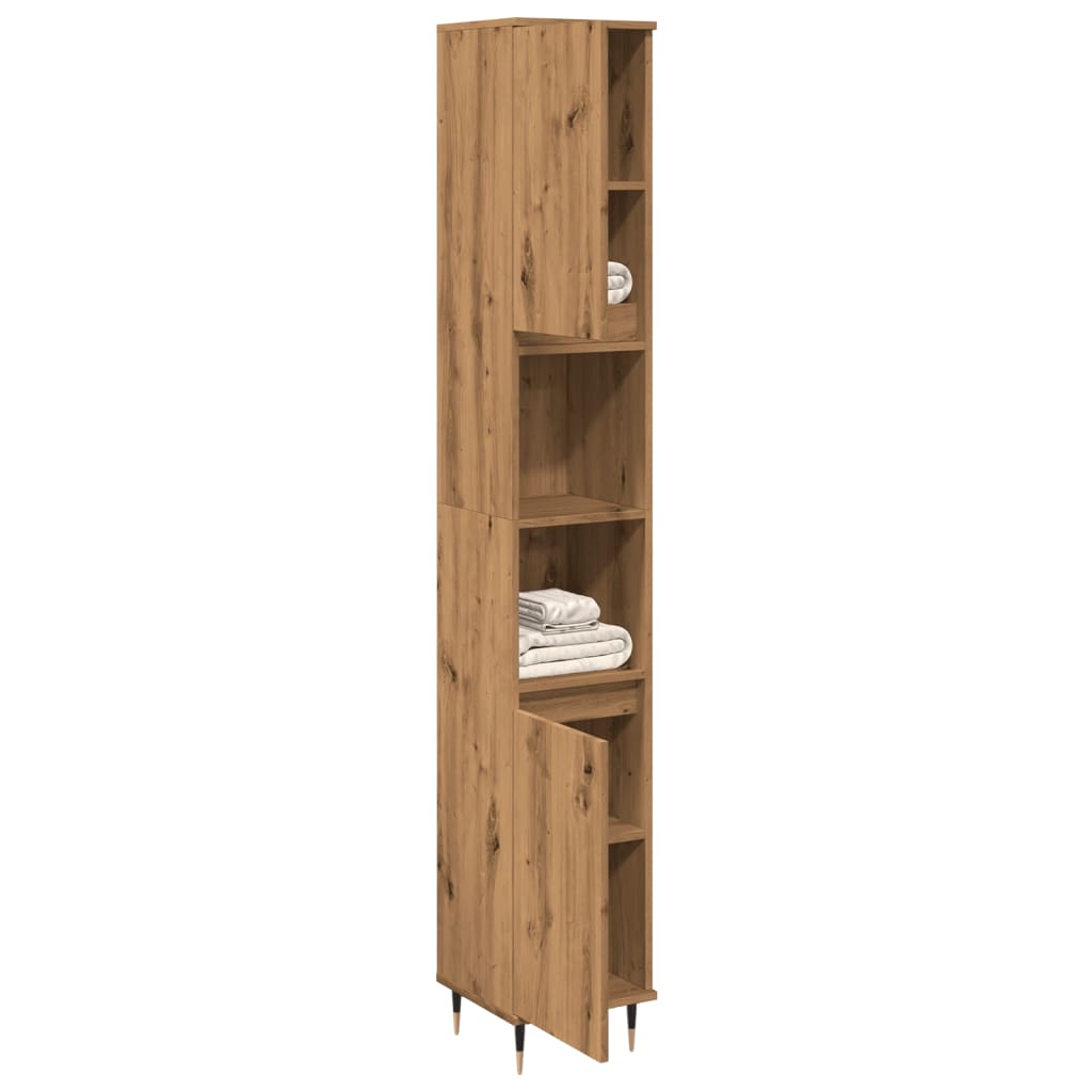 vidaXL Armario de baño madera contrachapada roble artisan 30x30x190 cm