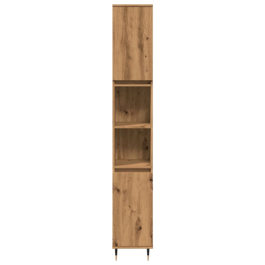 vidaXL Armario de baño madera contrachapada roble artisan 30x30x190 cm