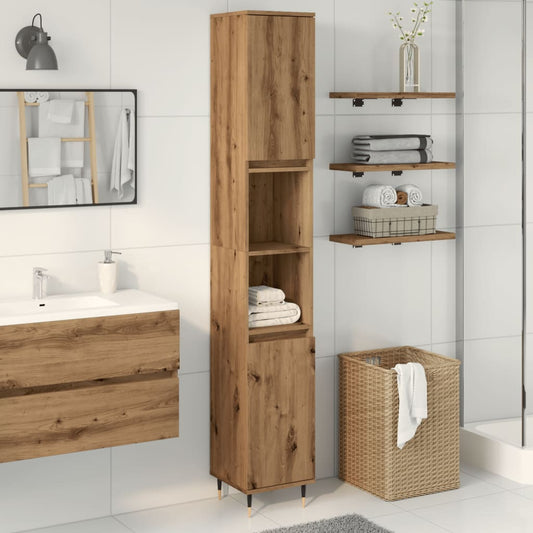 vidaXL Armario de baño madera contrachapada roble artisan 30x30x190 cm