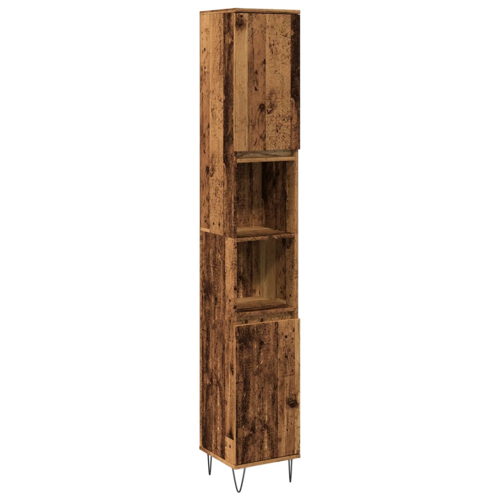 vidaXL Armario de baño madera de ingeniería envejecida 30x30x190 cm